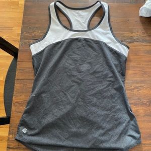 Athleta Racerback Tank Top Gray and White